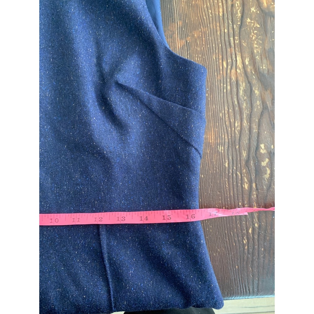 Banana Republic Womens Navy Blue Pleated Wool Silk Blend Sheath Dress 12 - Picture 9 of 10